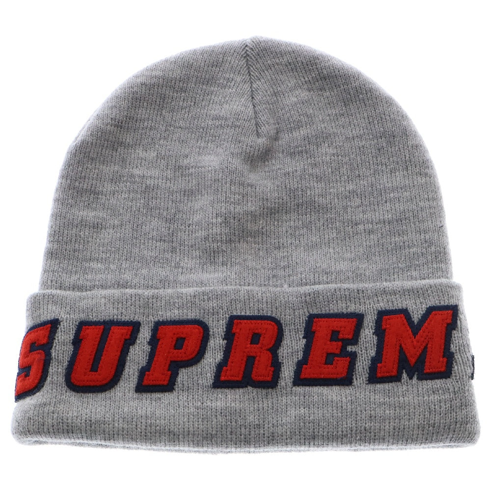 SUPREME(シュプリーム) 19SS Felt Logo Beanie フェルト ロゴ ニット帽 ビーニー グレー
