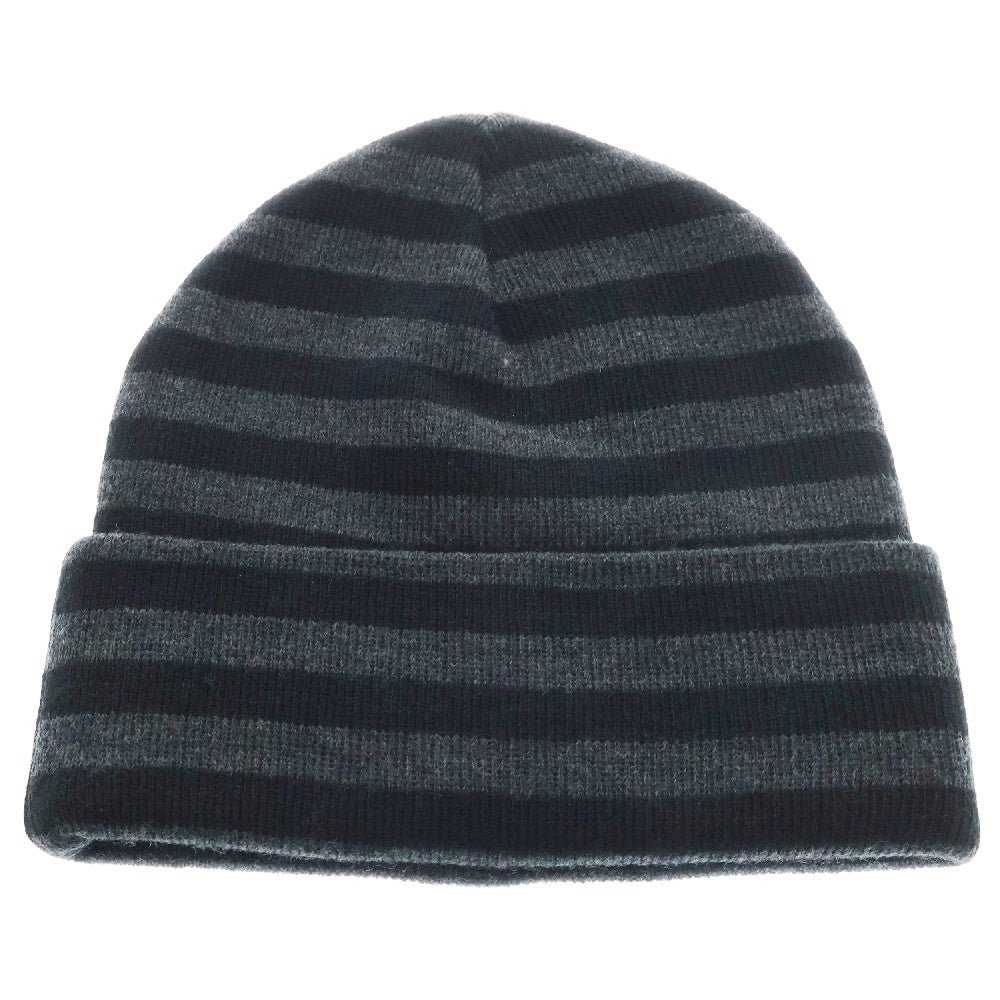 SUPREME(シュプリーム) 16AW VERTICAL LOGO STRIPED BEANIE バーティカルロゴ ストライプニットビーニー ブラック ボーダー