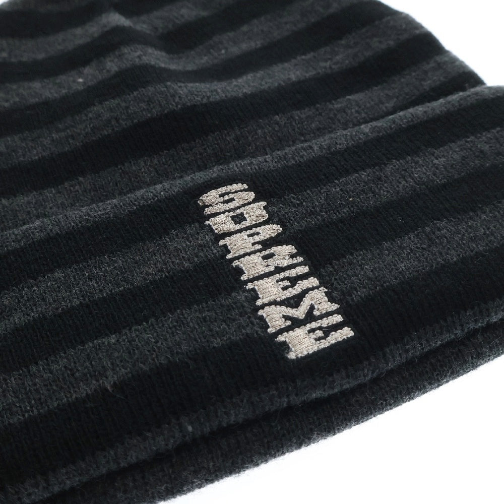 SUPREME(シュプリーム) 16AW VERTICAL LOGO STRIPED BEANIE バーティカルロゴ ストライプニットビーニー ブラック ボーダー