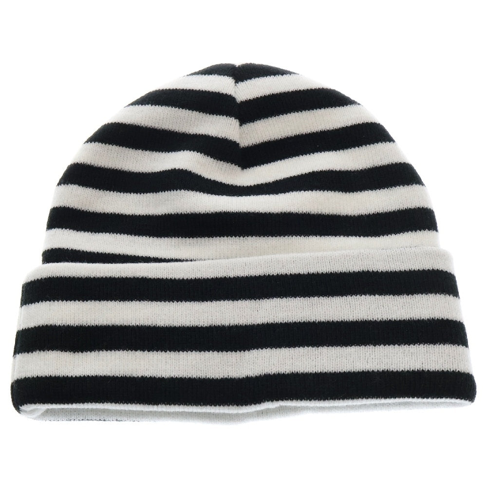 SUPREME(シュプリーム) 16AW VERTICAL LOGO STRIPED BEANIE バーティカルロゴ ストライプニットビーニー ホワイト ボーダー