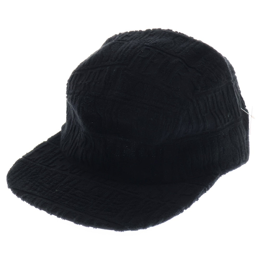 SUPREME(シュプリーム) 17SS Text Stripe Terry Camp cap テキスト ストライプ テリー キャンプキャップ 帽子 ブラック