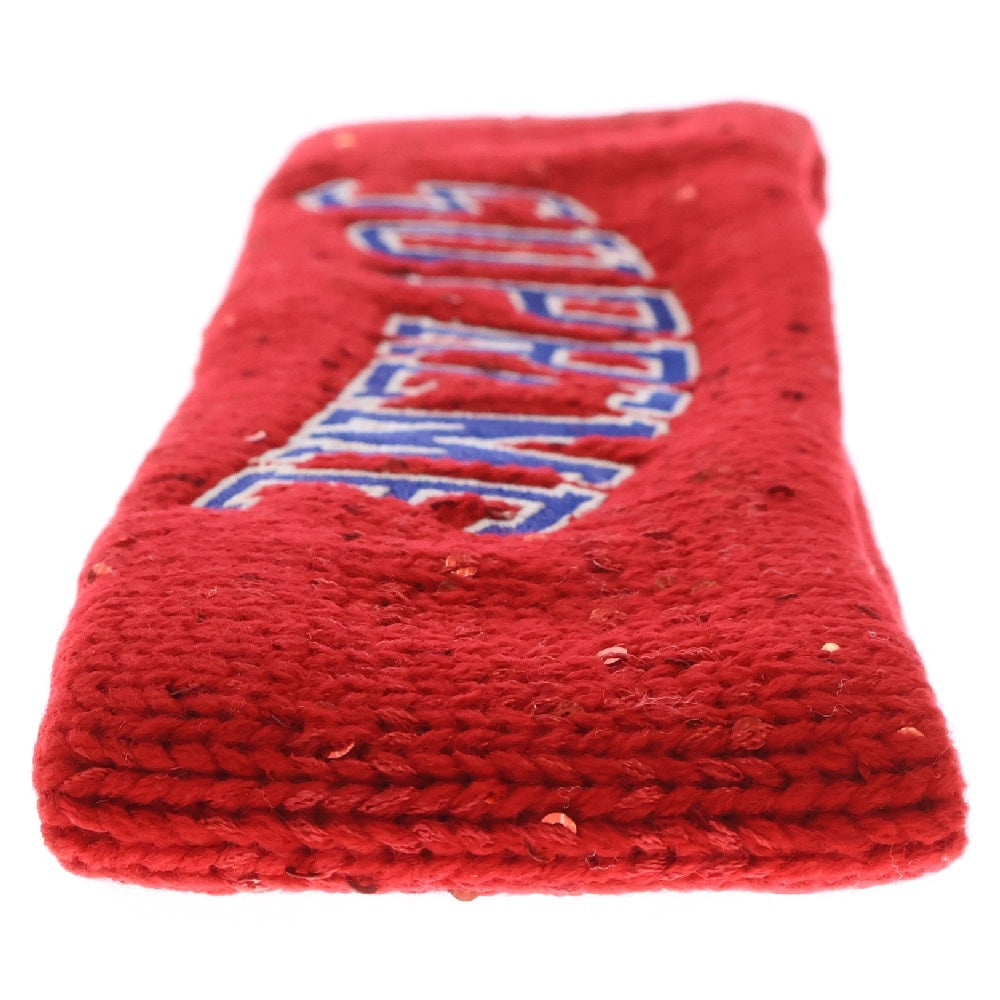 SUPREME(シュプリーム) 18AW ×New Era Sequin Arc Logo Headband ニューエラ スパンコールアーチロゴヘッドバンド ヘアバンド レッド