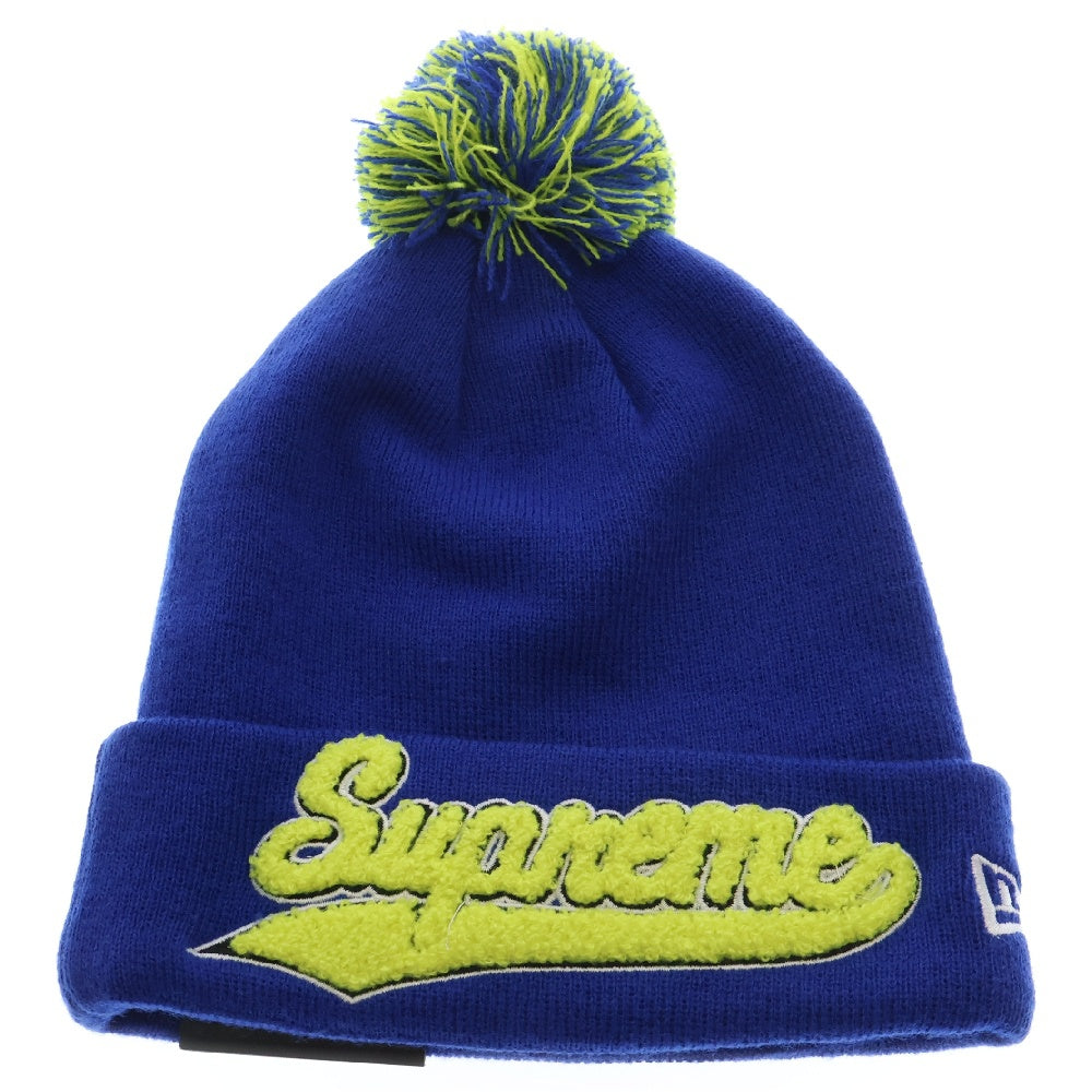 SUPREME(シュプリーム) 16AW New Era Chenille Script Beanie ニューエラ スクリプト ボンボン ビーニー ブルー