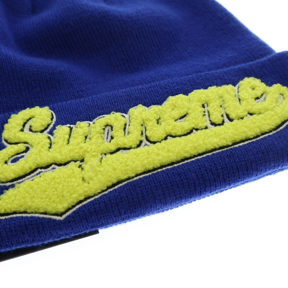 SUPREME(シュプリーム) 16AW New Era Chenille Script Beanie ニューエラ スクリプト ボンボン ビーニー ブルー