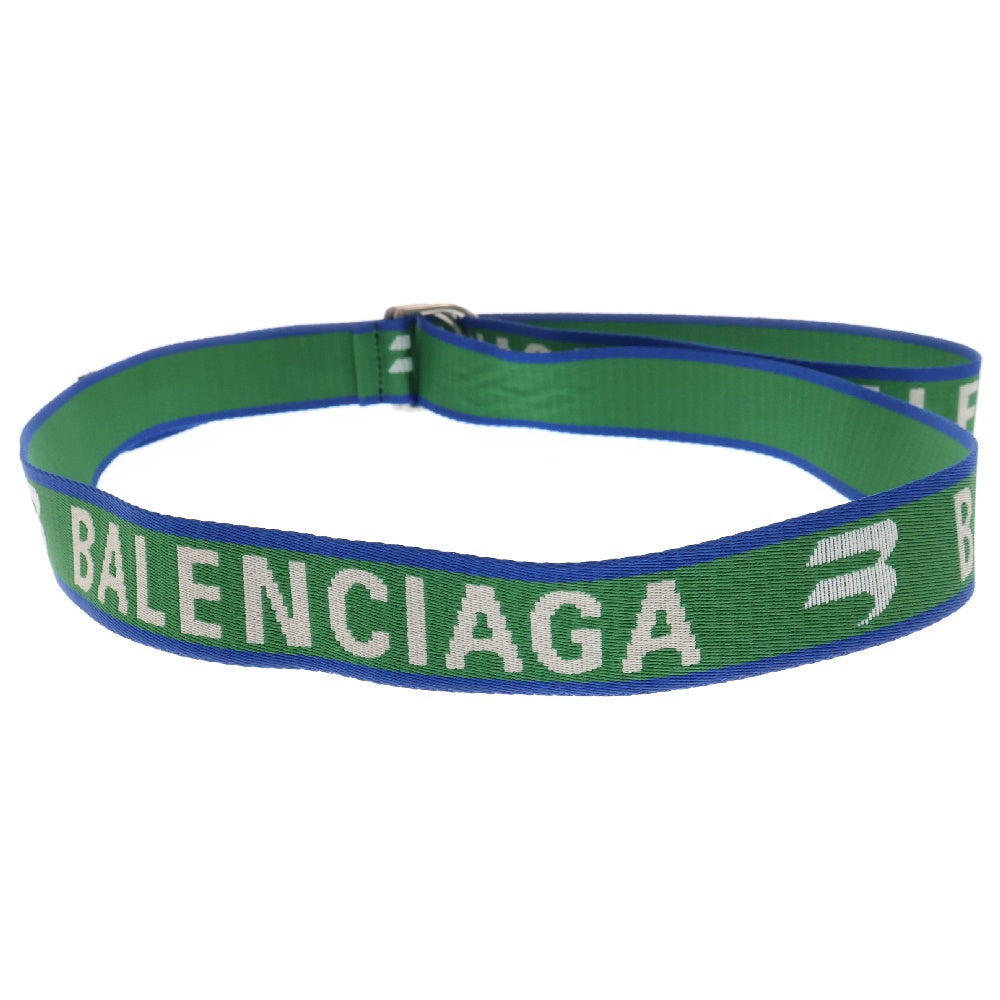BALENCIAGA(バレンシアガ) SPORTY Bロゴ D-RING ベルト ブルー/グリーン