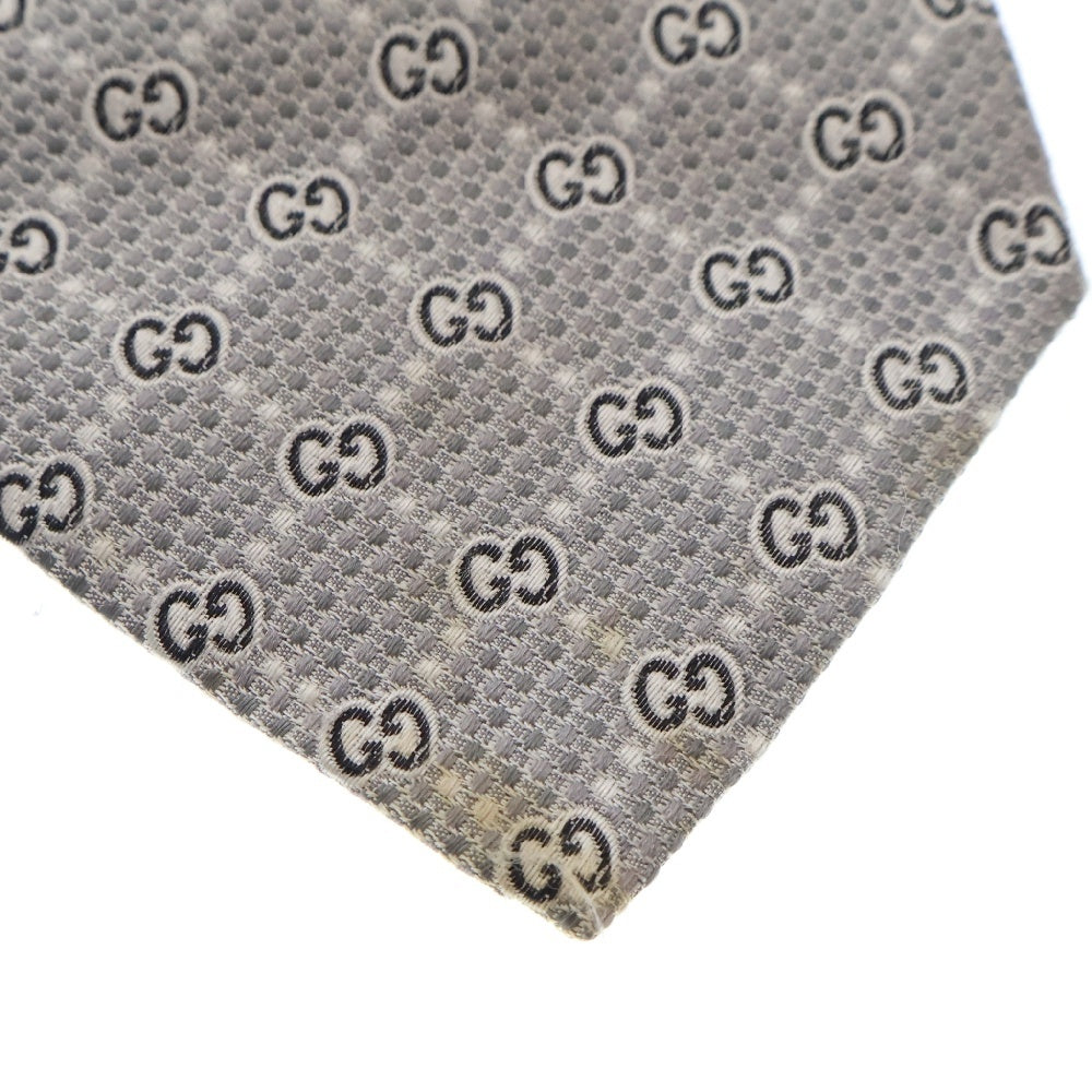 GUCCI(グッチ) GG総柄 シルク ネクタイ グレー