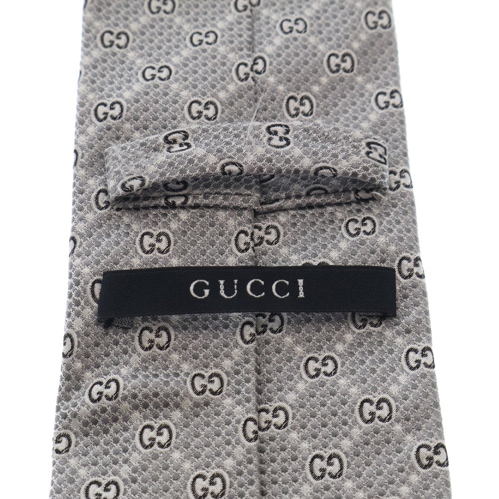 GUCCI(グッチ) GG総柄 シルク ネクタイ グレー