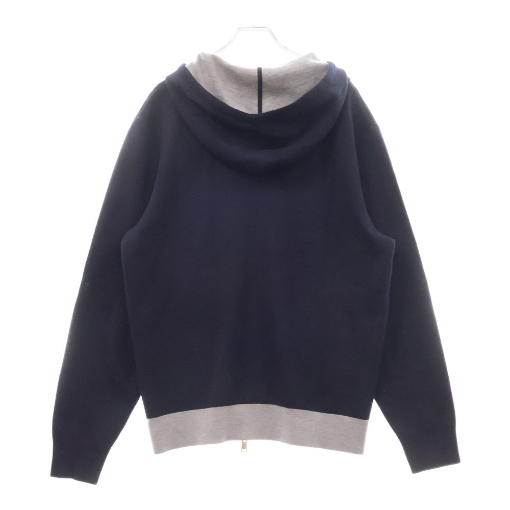 theory(セオリー) 21AW Regal Merino Arnaud Hoodie ウール ジップアップ ニット パーカー ネイビー RSL-FA21-02