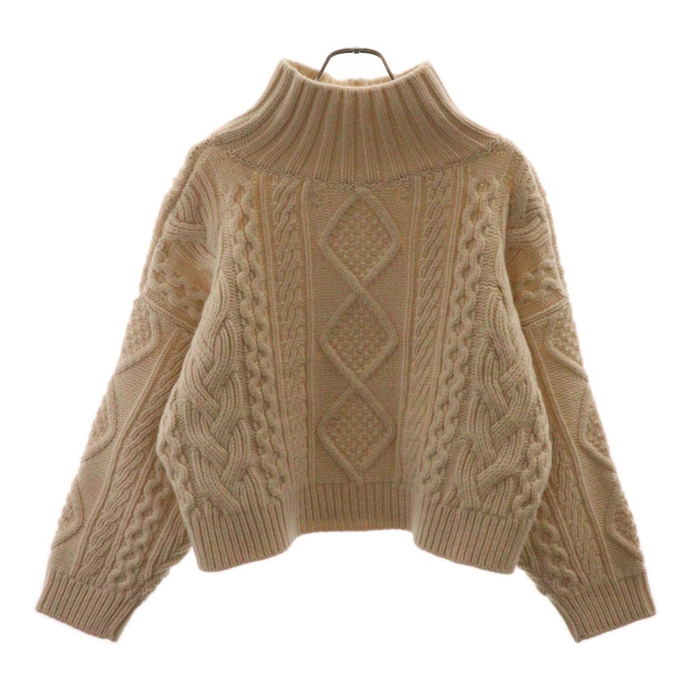 CELINE(セリーヌ) PULL COL MONTANT TRIOMPHE モックネック アラン トリオンフ ニットセーター ホワイト レディース 2AD01329O