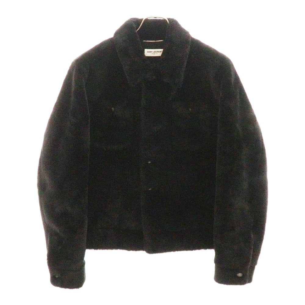 SAINT LAURENT PARIS(サンローランパリ) 23AW FAUX FUR JACKET フェイクファージャケット ブラック 713737 Y4F86