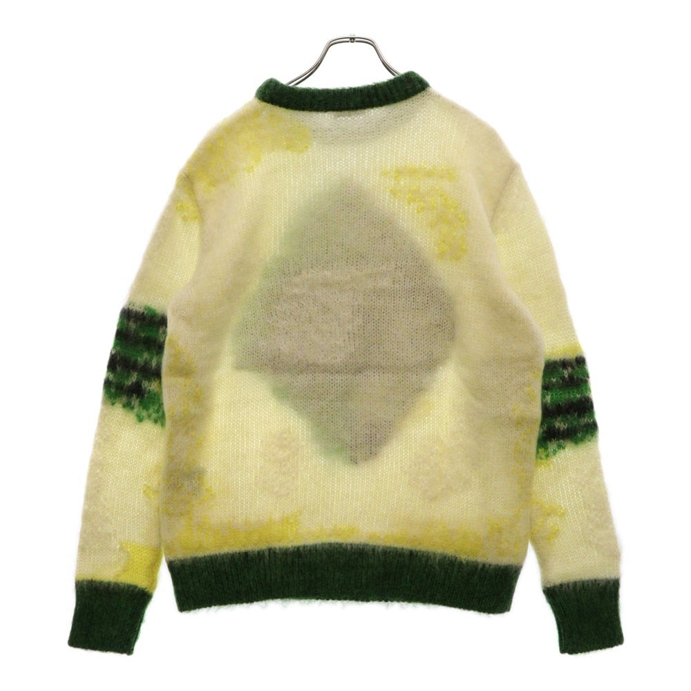 DIOR(ディオール) 21AW×PETER DOIG モヘヤ混ニット 長袖セーター ホワイト/グリーン 143M645CT273
