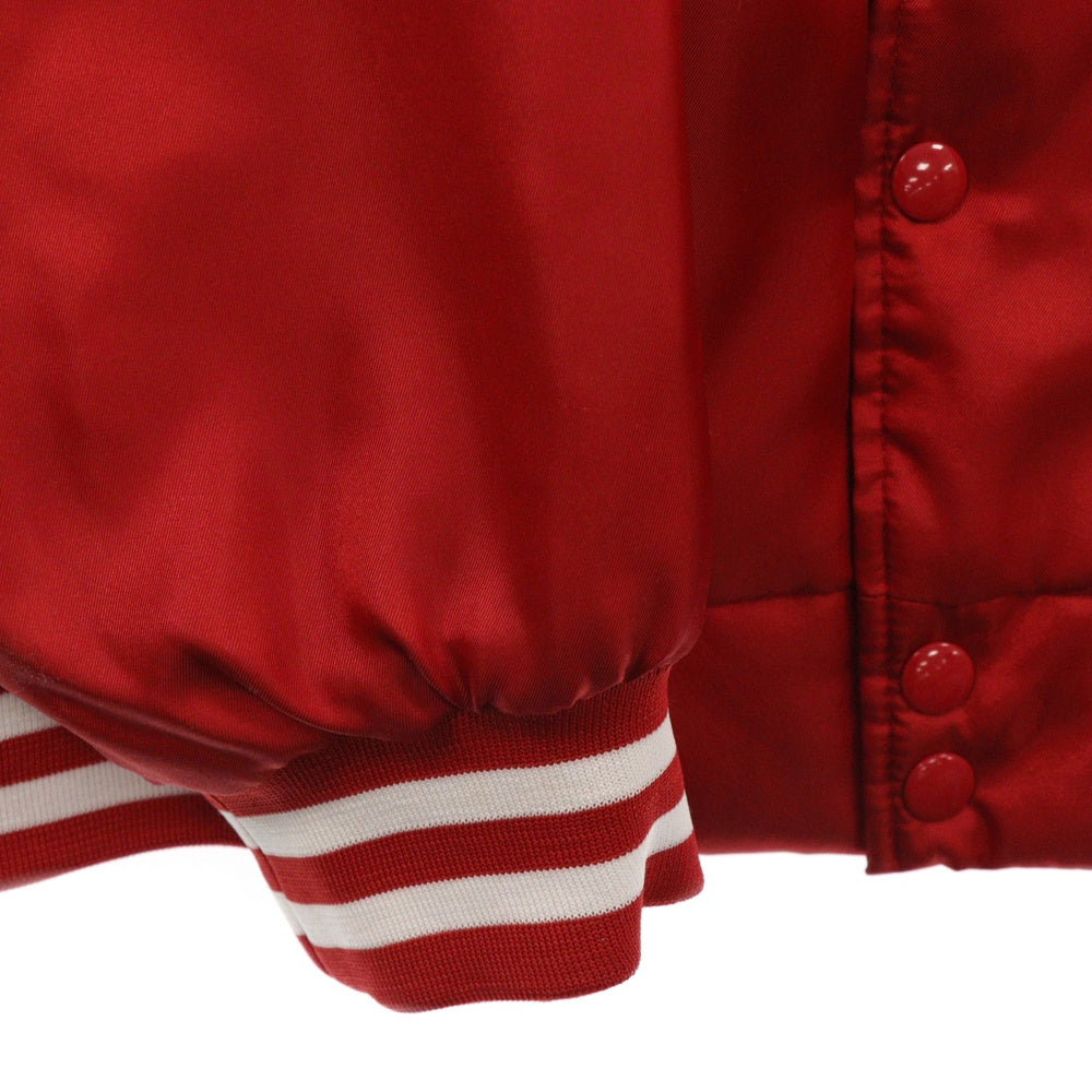 PORKCHOP(ポークチョップ) STAIN SPORT JKT サテン中綿 スポーツジャケット スカジャン レッド
