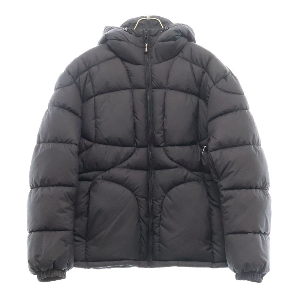 SUPREME(シュプリーム) 21AW Warp Hooded Puffy Jacket ワープ フーデッド パフィー ジップアップ ジャケット ブラック