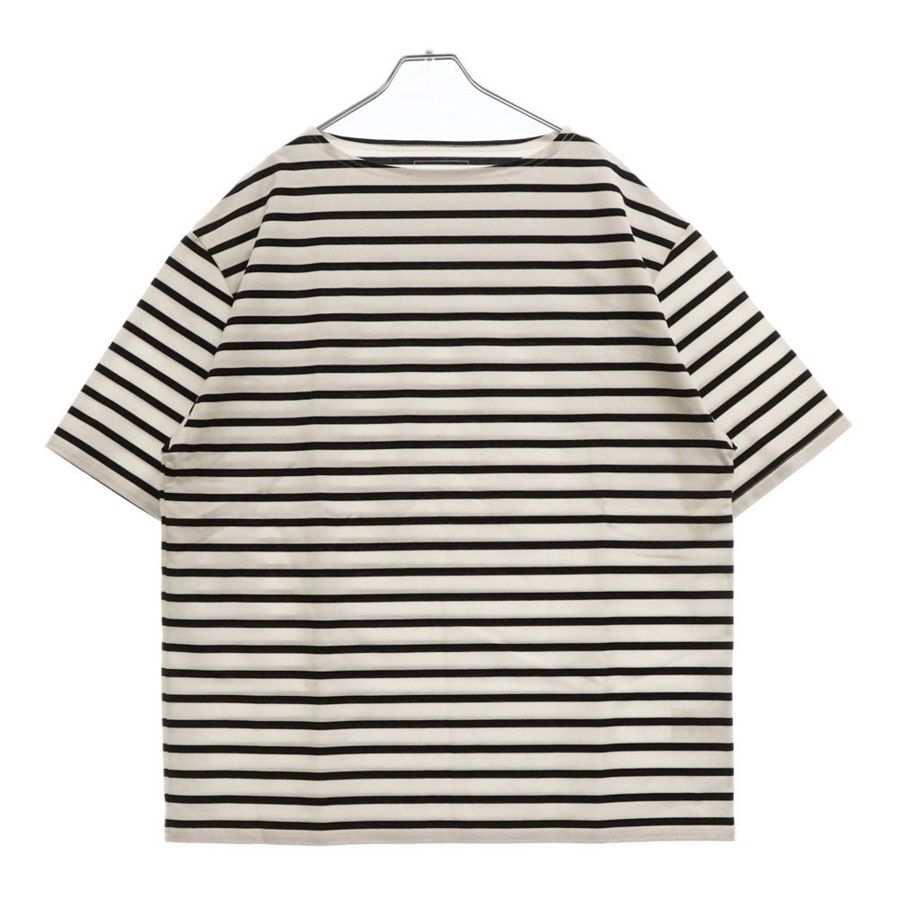 SOPHNET.(ソフネット) 22SS HALF SLEEVE BIG BOATNECK CUT&SEWN ボートネック ボーダー 半袖Tシャツ カットソー ブラック/ホワイト SOPH-220068