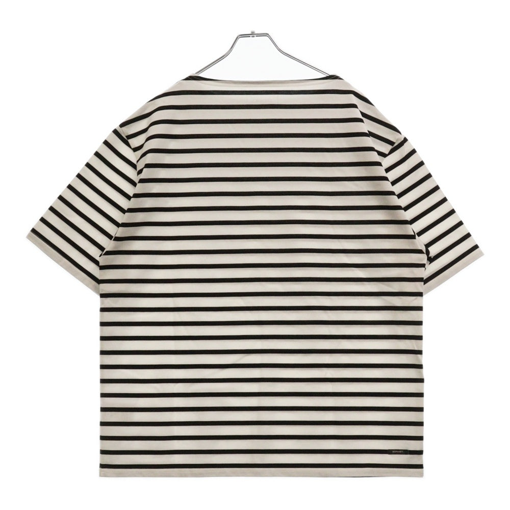 SOPHNET.(ソフネット) 22SS HALF SLEEVE BIG BOATNECK CUT&SEWN ボートネック ボーダー 半袖Tシャツ カットソー ブラック/ホワイト SOPH-220068