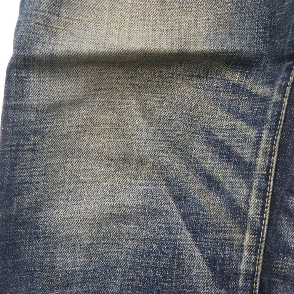 UNIFORM EXPERIMENT(ユニフォームエクスペリメント) 15AW スリムフィット ストレッチ ダメージ加工 スタープリント デニムパンツ インディゴ UE-156141