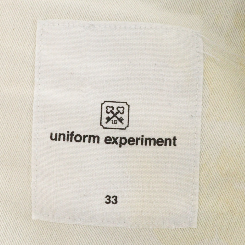 UNIFORM EXPERIMENT(ユニフォームエクスペリメント) 15AW スリムフィット ストレッチ ダメージ加工 スタープリント デニムパンツ インディゴ UE-156141