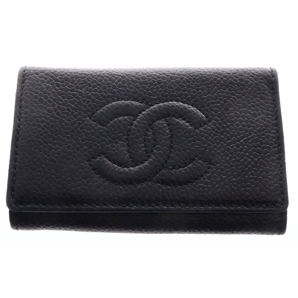 CHANEL(シャネル) ココマーク ロゴ キャビアスキン レザー 6連 キーケース ブラック 3番台