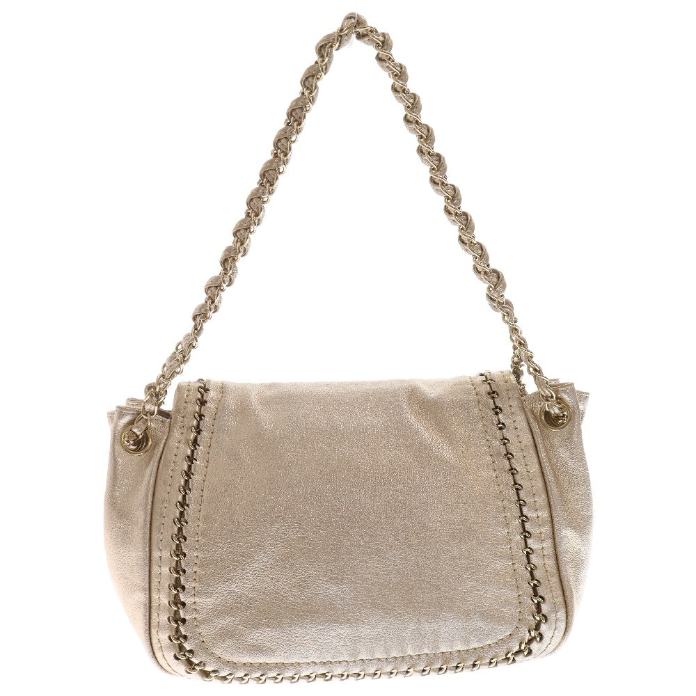 CHANEL(シャネル) ココマーク ロゴ フラップ チェーン レザー ハンド ショルダー バッグ シルバー レディース 10番台