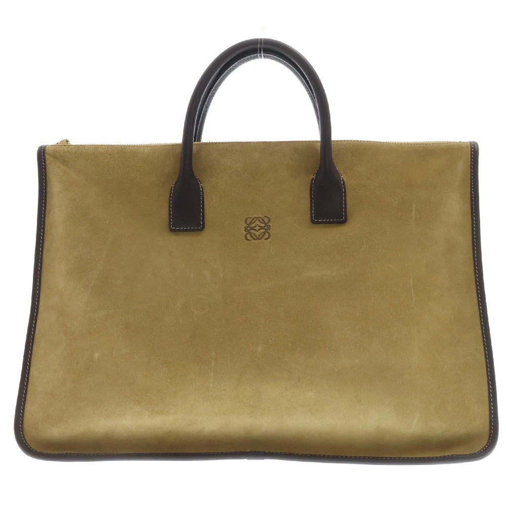 LOEWE(ロエベ) GOYA 4 ゴヤ スウェード レザー ハンドバッグ ビジネスバッグ ブラウン