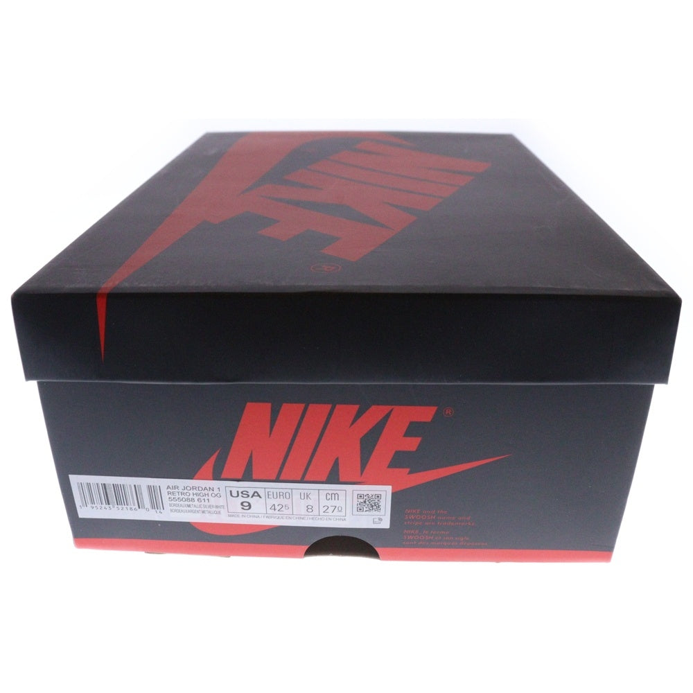 NIKE(ナイキ) AIR JORDAN 1 HIGH OG Bordeaux エア ジョーダン 1 ハイカットスニーカー ボルドー US9/27cm 555088-611