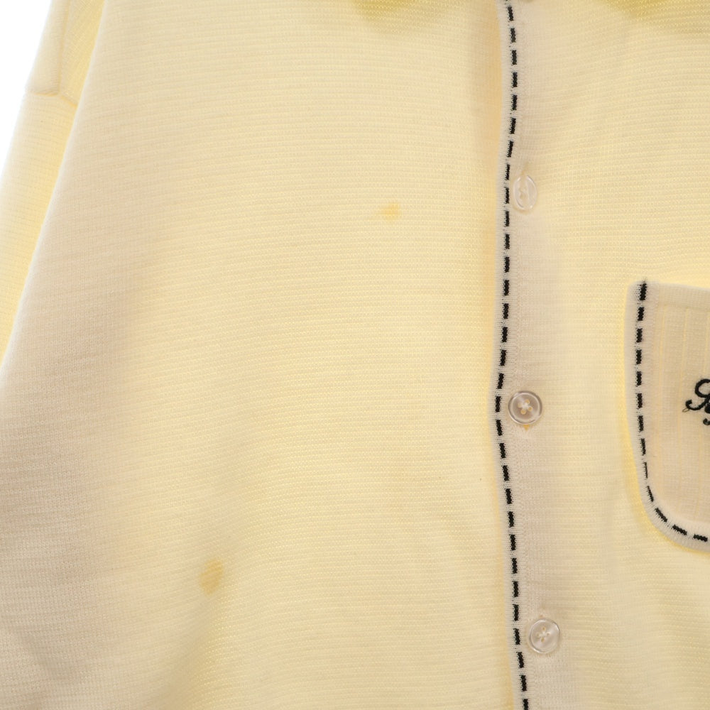 SUPREME(シュプリーム) 22AW Contrast Stitch Button Up コントラスト ステッチ ボタン アップ ロゴ刺繍カーディガン 襟付きニットシャツ アイボリー