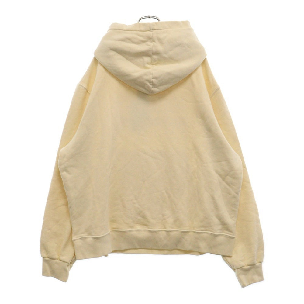MUSO KUSO(ムソクソ) 24SS COLONNE HOODIE / BEI RED カレッジロゴプリントコットンプルオーバーパーカー アイボリー/レッド FW-232/7BE
