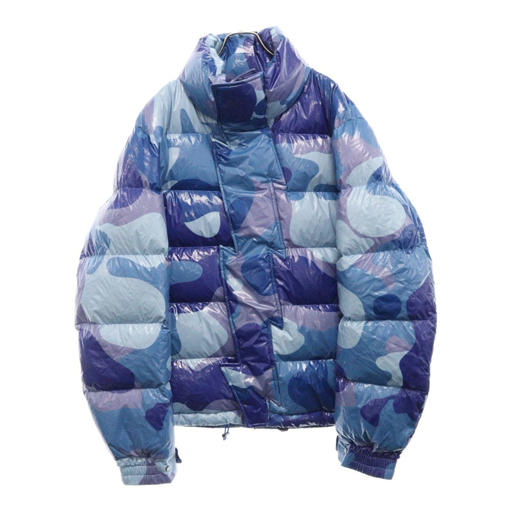 Members of THE Rage(メンバーズ オブ ザ レイジ) PUFFER CAMO カモフラプリント ジップアップパファージャケット ブルー