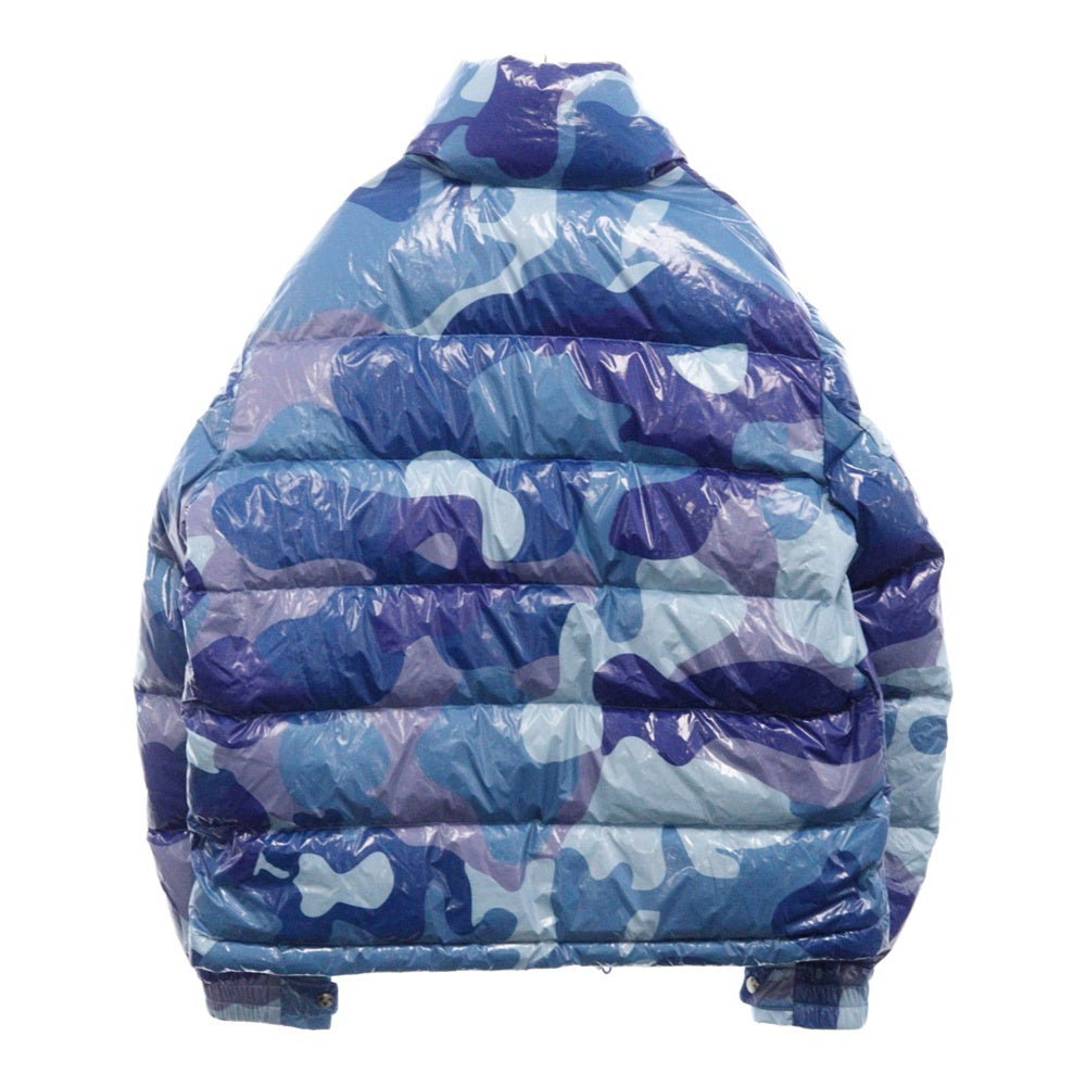 Members of THE Rage(メンバーズ オブ ザ レイジ) PUFFER CAMO カモフラプリント ジップアップパファージャケット ブルー