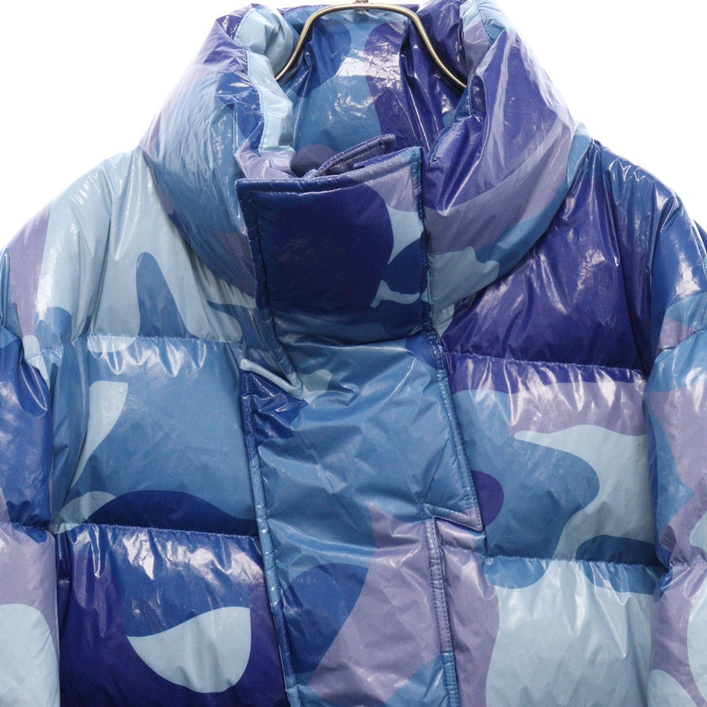 Members of THE Rage(メンバーズ オブ ザ レイジ) PUFFER CAMO カモフラプリント ジップアップパファージャケット ブルー