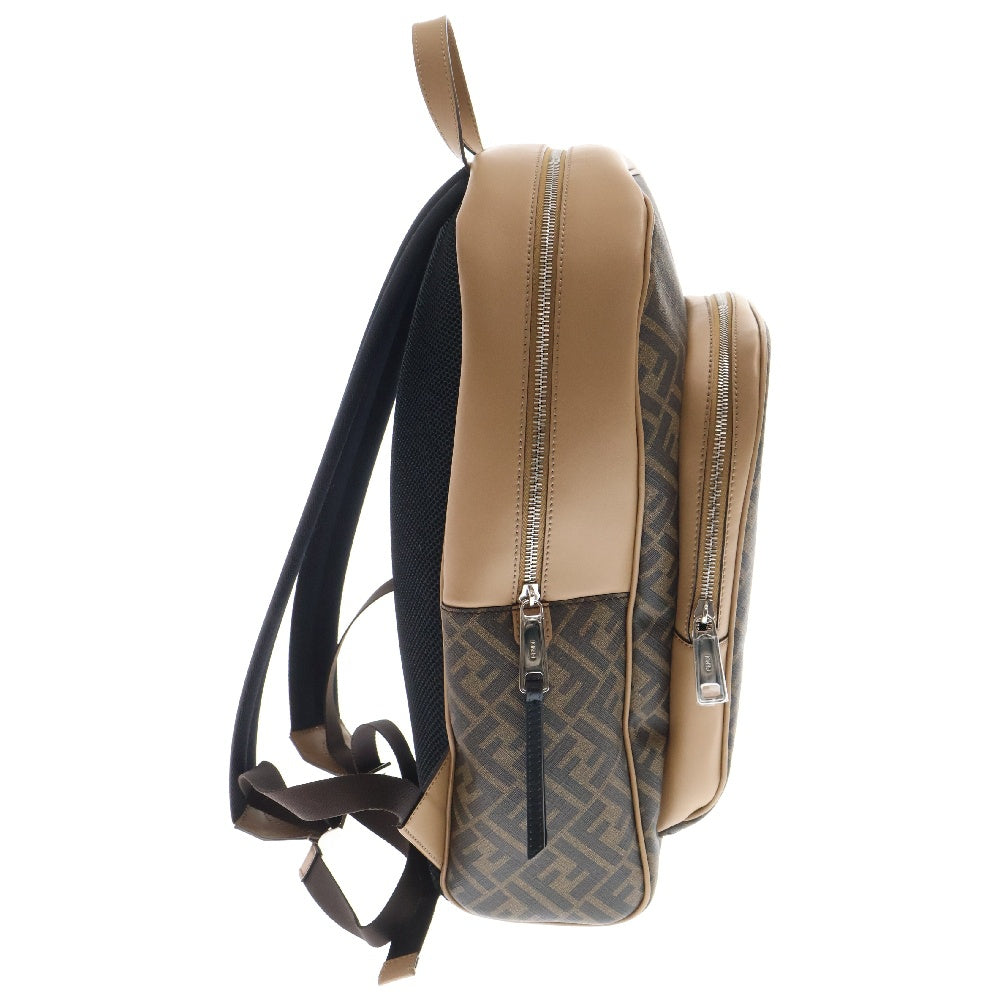 FENDI(フェンディ) ZAINO TESS PU FF PVC レザー ズッカ ダイアゴナル バックパック ブラウン