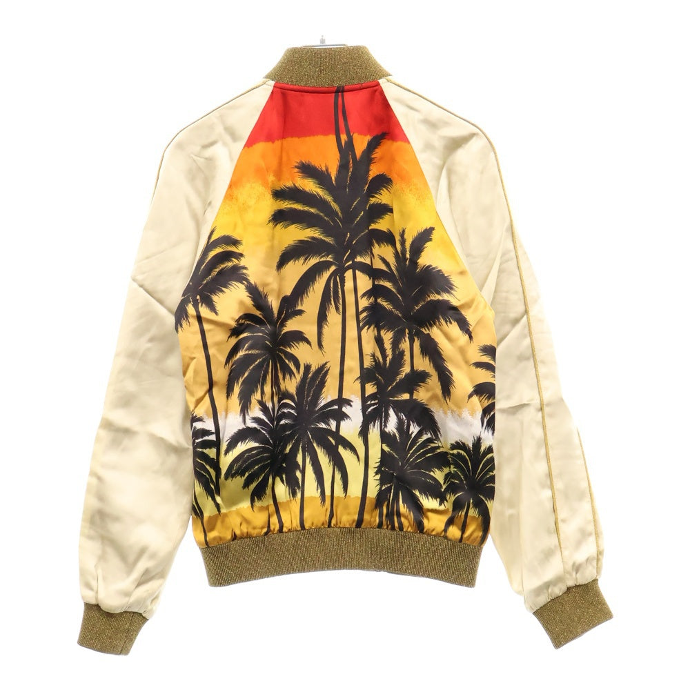 SAINT LAURENT PARIS(サンローランパリ) 16SS サンセットパームツリーテディスーベニアジャケット スカジャン ボンバーブルゾン ベージュ 419265 Y348K
