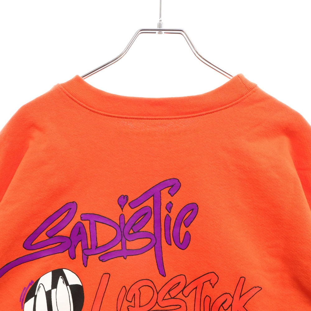 CHROME HEARTS(クロムハーツ) ×MATTY BOY SPARK THE HEART SWTSHRT マッティボーイ プロスパーク ザ ハート プリント クルーネックスウェットトレーナー レッド