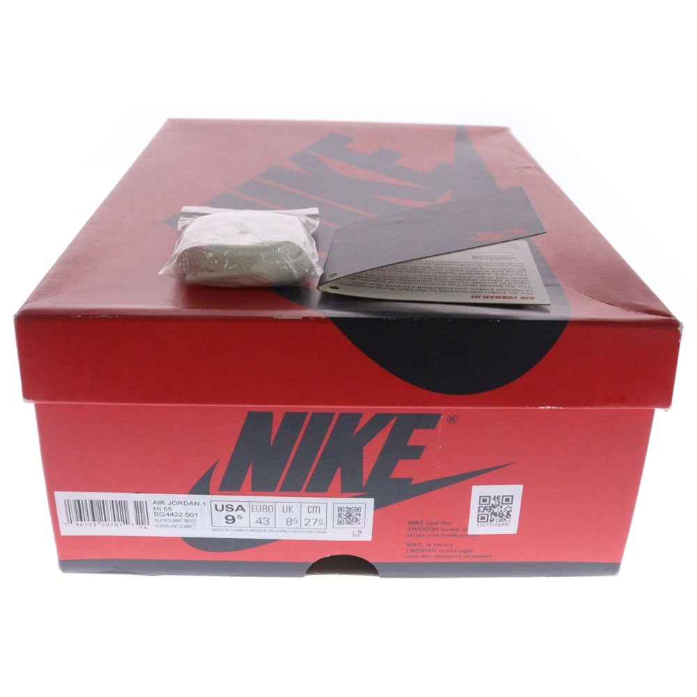 NIKE(ナイキ) AIR JORDAN 1 HI 85 Black/White エアジョーダン1 ハイ パンダ ハイカットスニーカー ブラック/ホワイト US9.5/27.5cm BQ4422-001