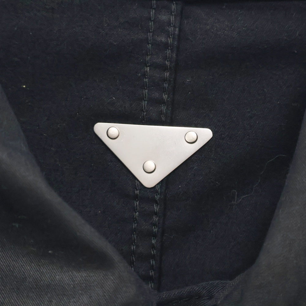 PRADA(プラダ) 24AW 三角プレート付き コットンオーバーサイズ ジャケット ネイビー GEB271 S000 142