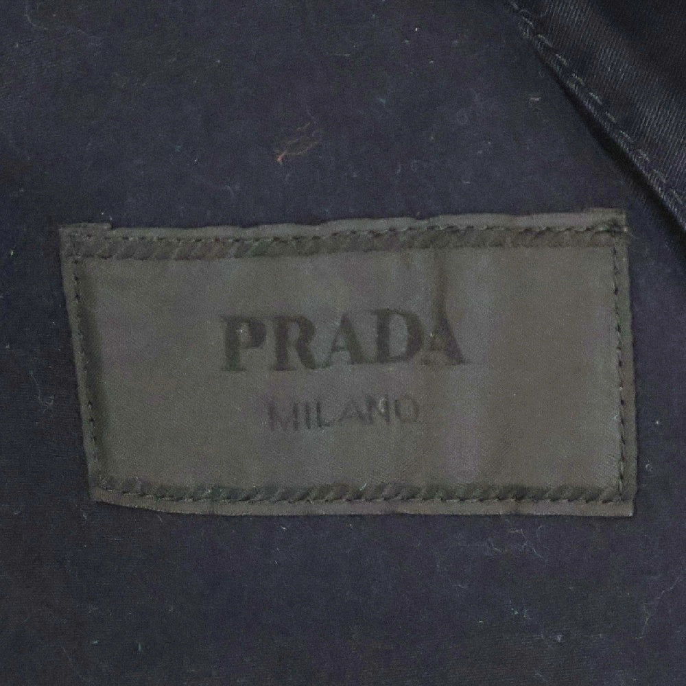 PRADA(プラダ) 24AW 三角プレート付き コットンオーバーサイズ ジャケット ネイビー GEB271 S000 142