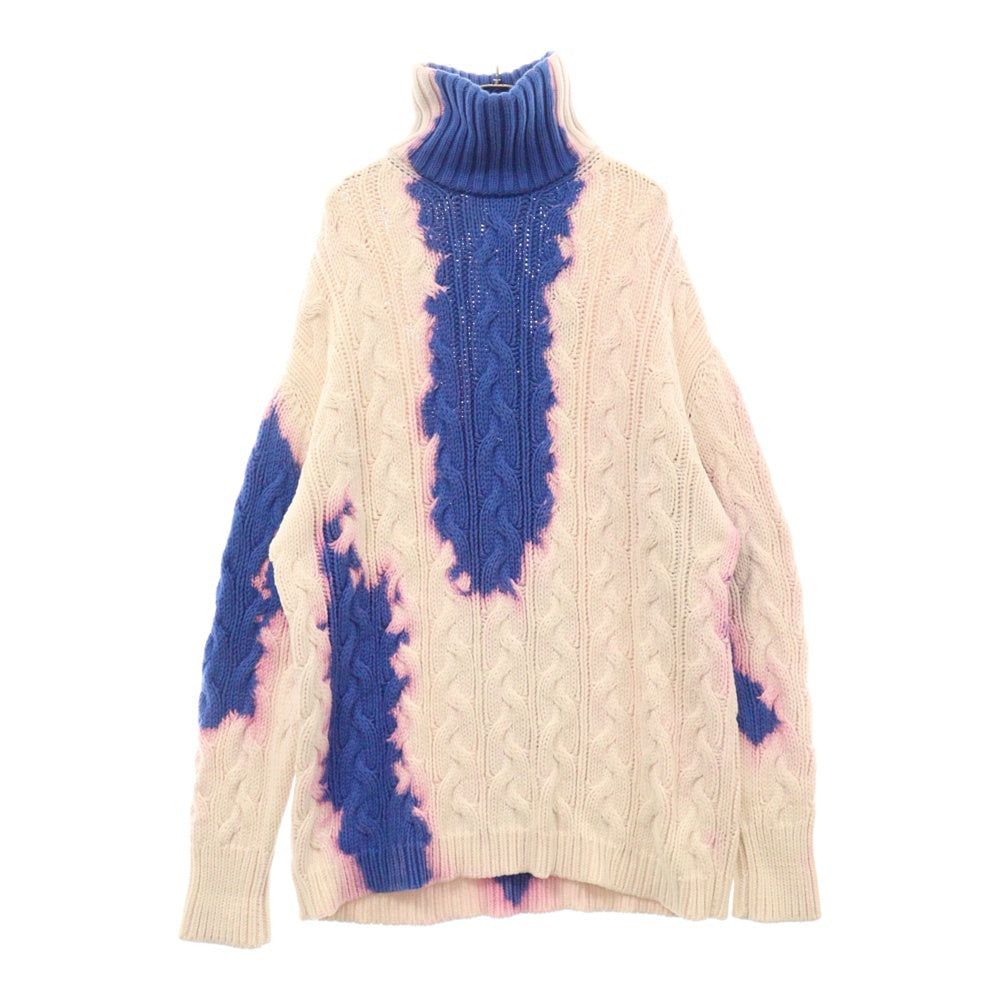 BALENCIAGA(バレンシアガ) 18AW ブリーチ オーバーサイズ コットン ハイネック ニット セーター マルチ 555377 13148
