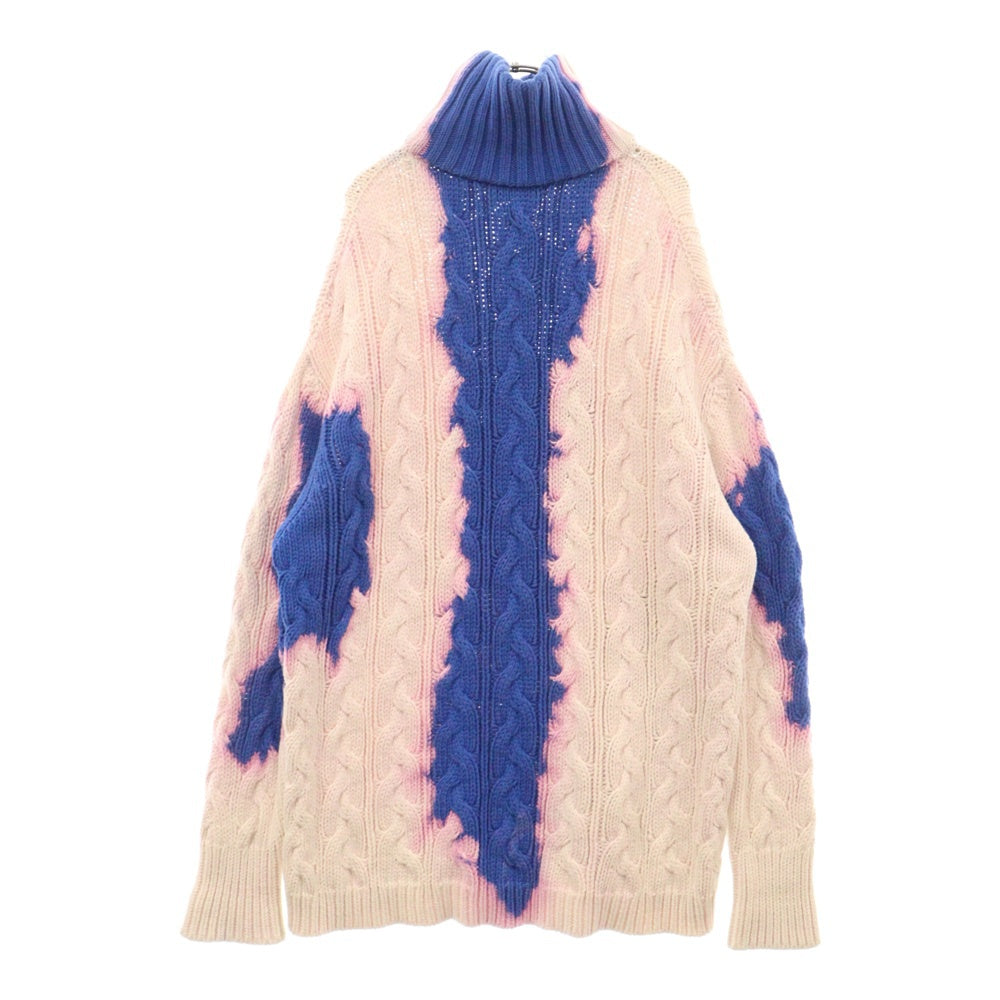 BALENCIAGA(バレンシアガ) 18AW ブリーチ オーバーサイズ コットン ハイネック ニット セーター マルチ 555377 13148