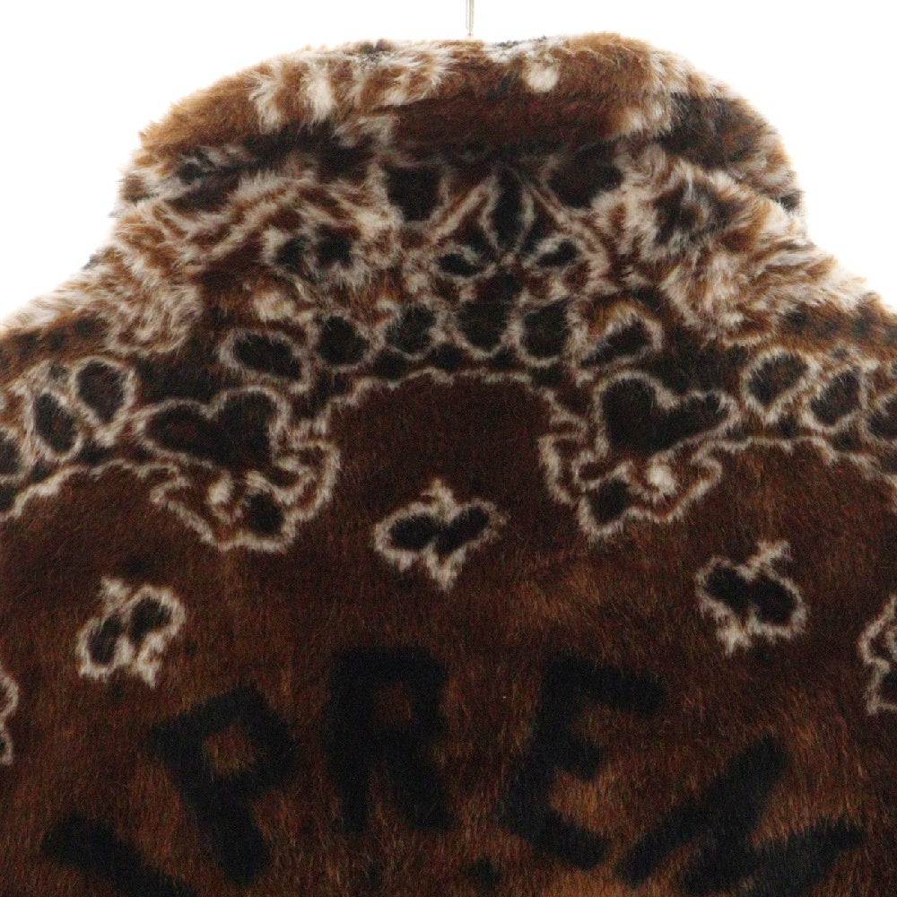 SUPREME(シュプリーム) 21SS Bandana Faux Fur Bomber Jacket バンダナ ファー ボンバー アーチロゴ ジャケット ブラウン
