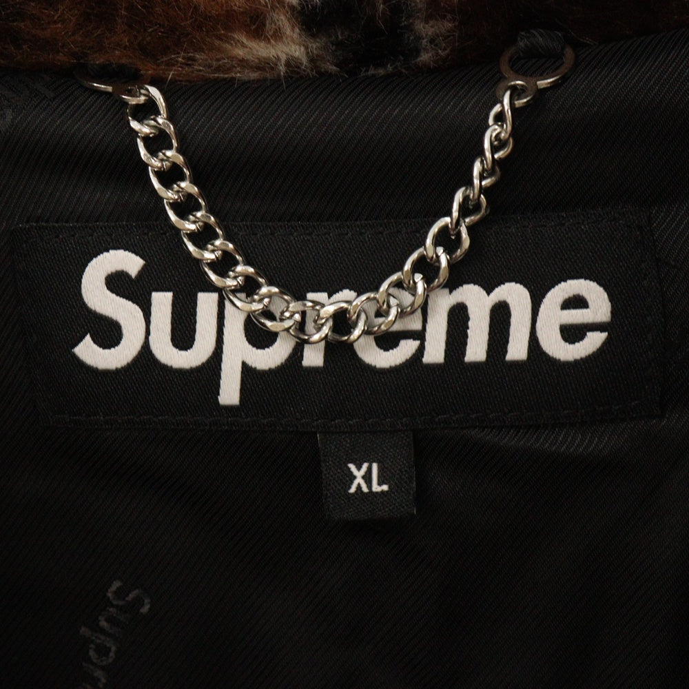 SUPREME(シュプリーム) 21SS Bandana Faux Fur Bomber Jacket バンダナ ファー ボンバー アーチロゴ ジャケット ブラウン