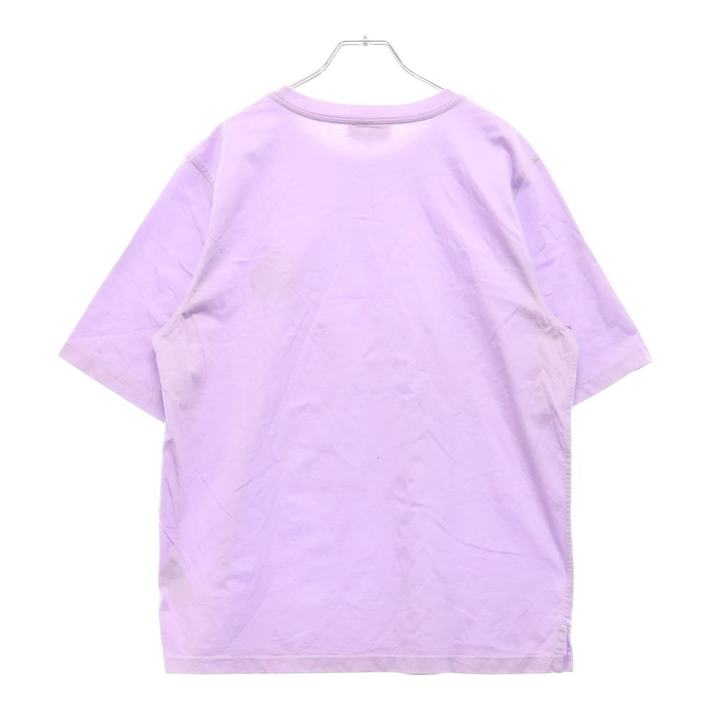 HERMES(エルメス) 23SS T-shirt Mini Patch Cuir ミニレザーパッチ刺繍 クルーネック 半袖Tシャツ カットソー パープル