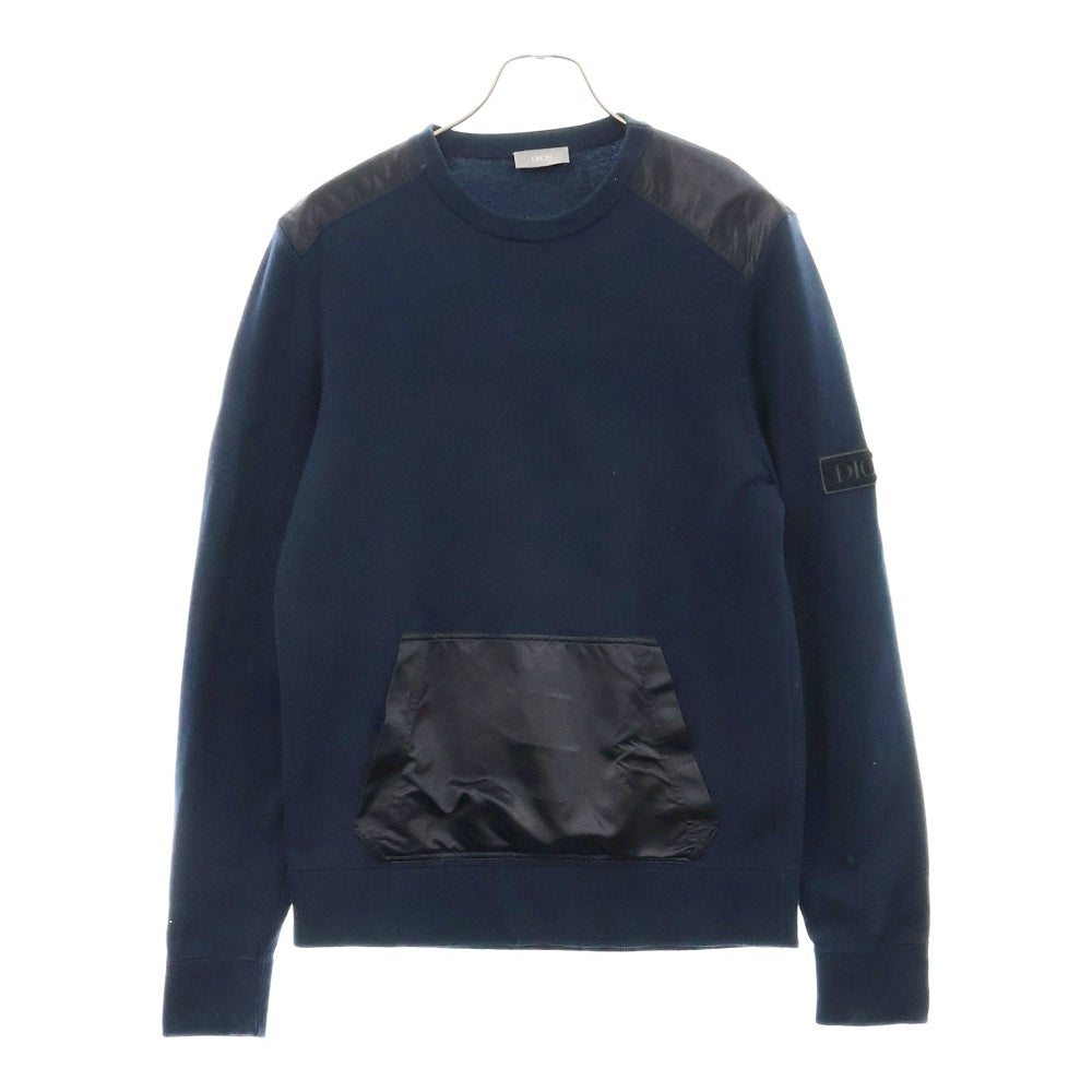 DIOR(ディオール) 20AW ナイロン切り替え クルーネック ニットセーター ネイビー 013M608AT075