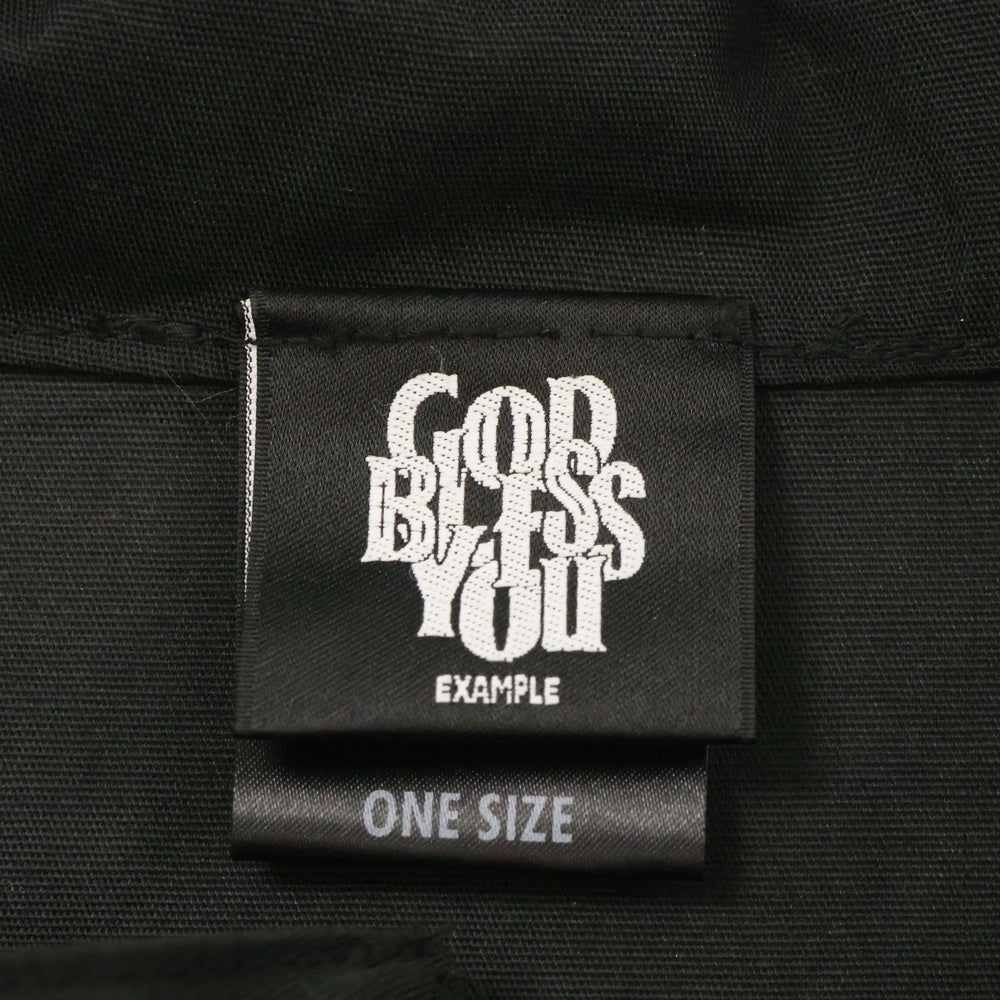 EXAMPLE(エグザンプル) ×GOD BLESS YOU ゴッドブレスユー ロゴ刺繍 M-51 フィッシュテールパーカー モッズコート ブラック
