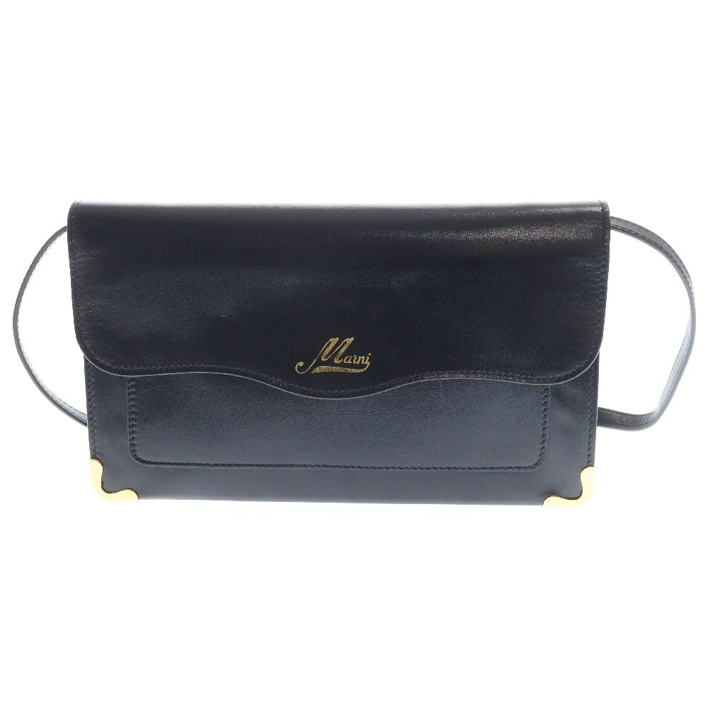 MARNI(マルニ) ロゴプリント レザーミニショルダー ウェイビーポーチ ブラック PFMO0089U0