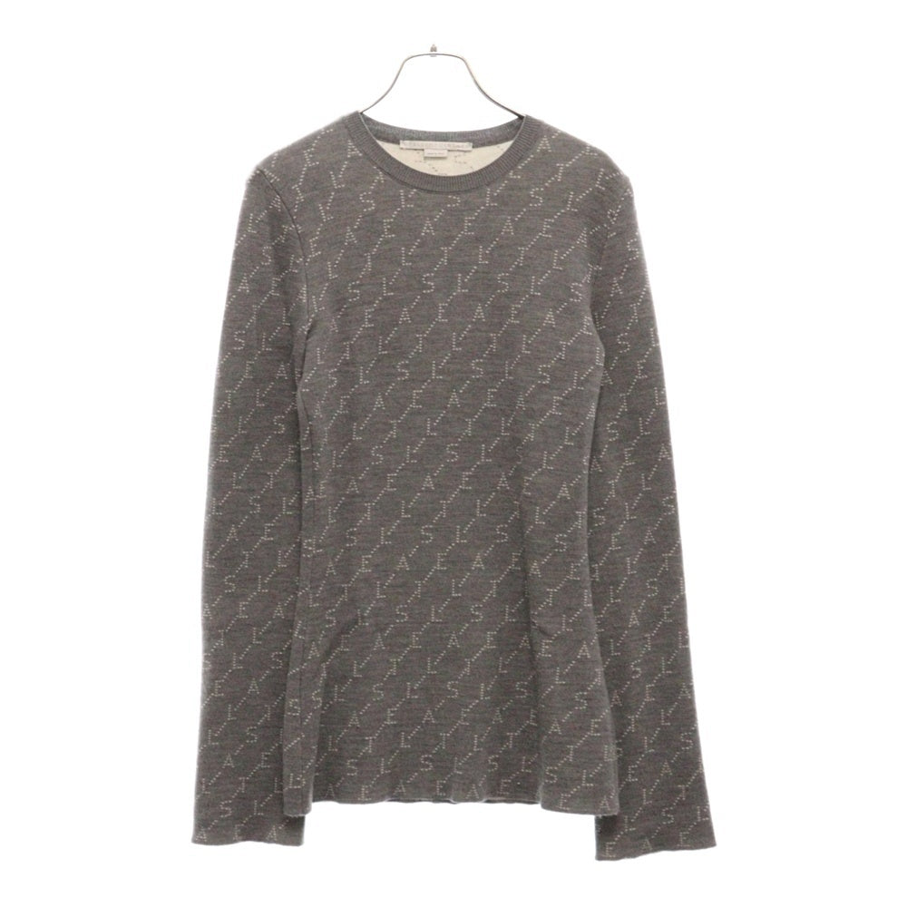STELLA McCARTNEY(ステラマッカートニー) Logo Knit Sweater ロゴ総柄 ニットセーター レディース グレー 574750