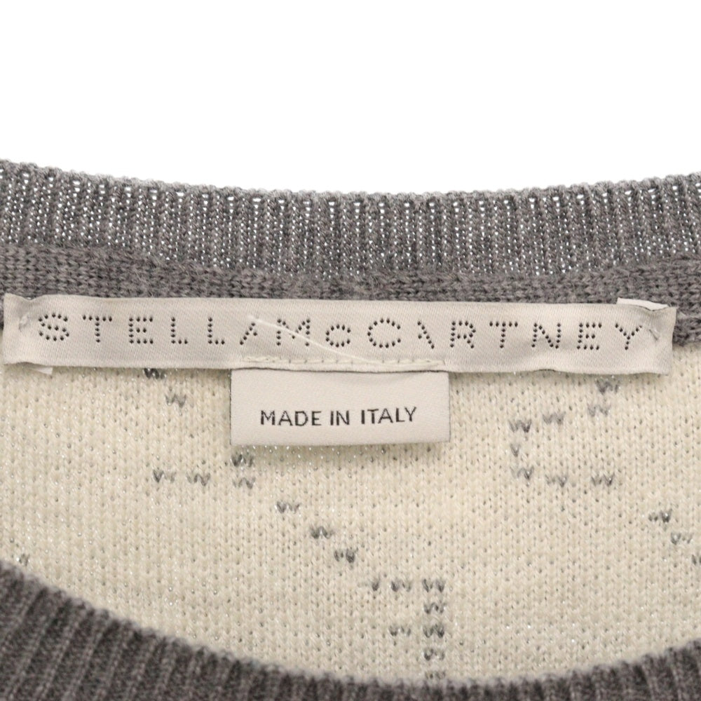 STELLA McCARTNEY(ステラマッカートニー) Logo Knit Sweater ロゴ総柄 ニットセーター レディース グレー 574750