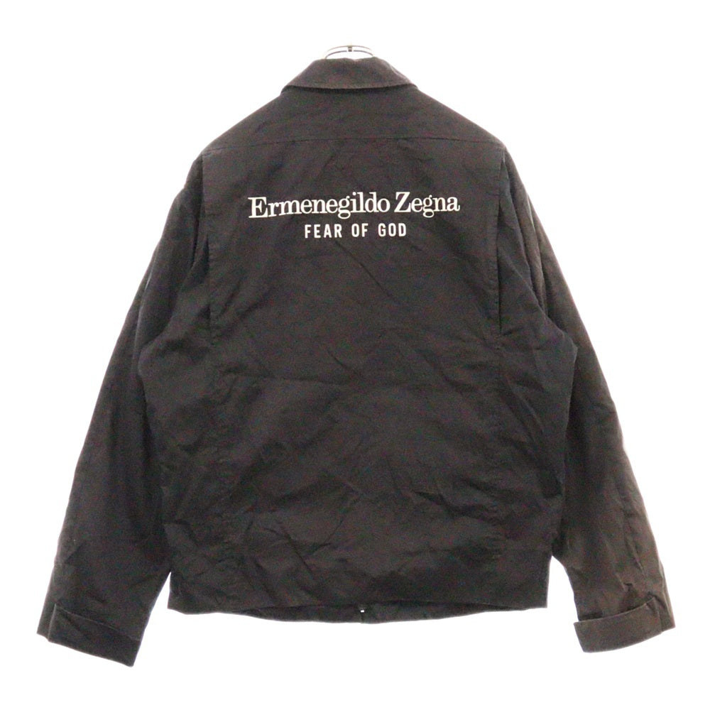 FEAR OF GOD(フィアオブゴッド) 20AW×Ermenegildo Zegna Coach Jacket エルメネジルドゼニア コーチジャケット ロゴプリント ブラック FZ5007 FZC801