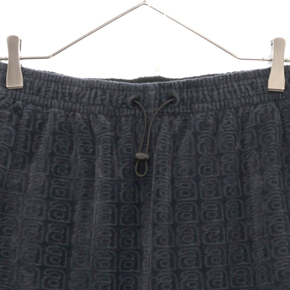 ALEXANDER WANG(アレキサンダーワン) Velour Track Pants コットン ベロア モノグラム 総柄 トラックパンツ ネイビー UCC3224050