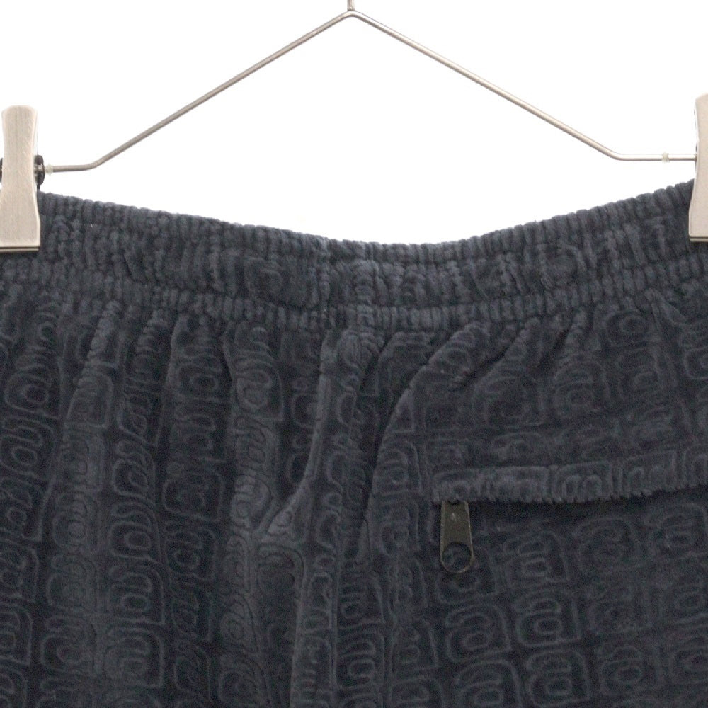 ALEXANDER WANG(アレキサンダーワン) Velour Track Pants コットン ベロア モノグラム 総柄 トラックパンツ ネイビー UCC3224050