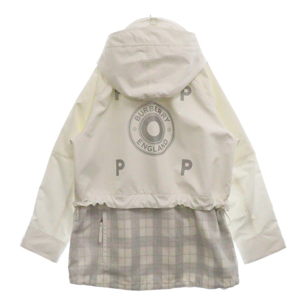BURBERRY(バーバリー) Pop Trading Company テクニカルパーカー バックプリント メッシュ ナイロン テックコート ホワイト 8061318